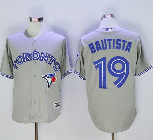 Blue Jays #19 Jose Bautista Grey New Cool Base 40th Anniversary Stitched MLB Jersey